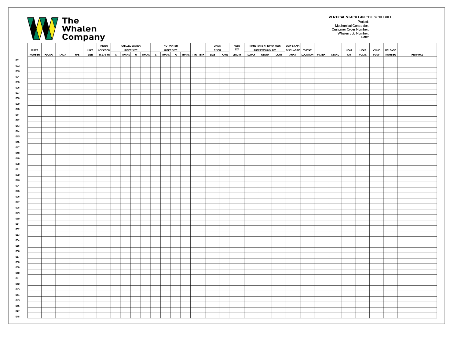 Vertical Stack FC Production Schedules